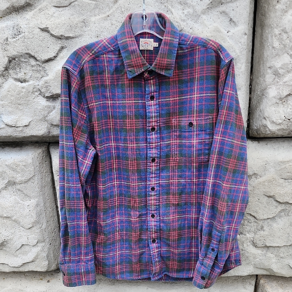 Faherty Multicolor Plaid Casual Shirt Medium